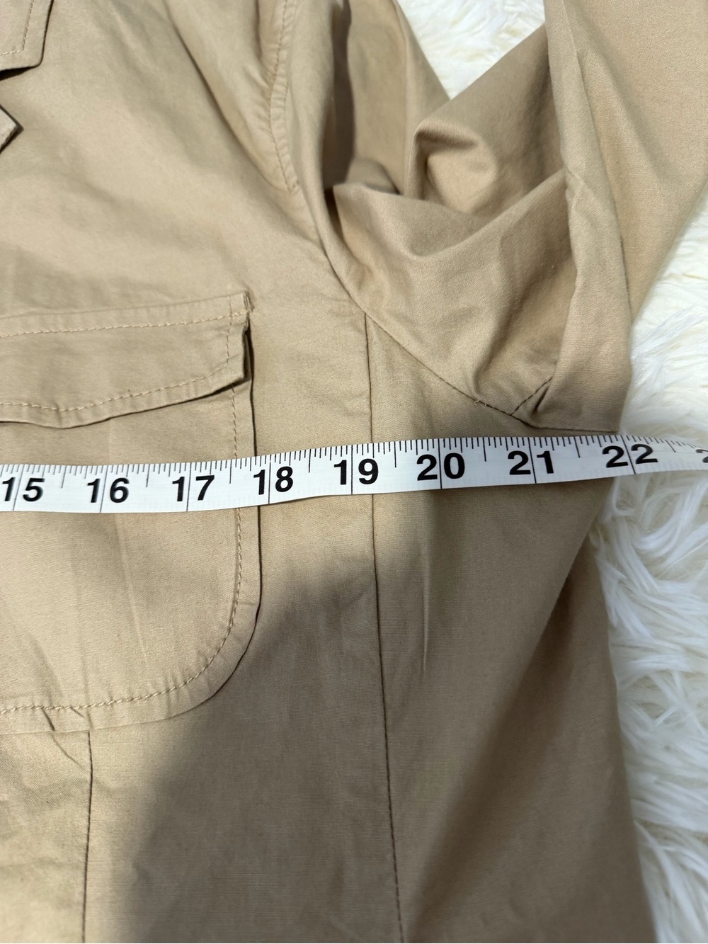 Talbots Women’s Light Beige Cotton Jacket Safari, Breathable, Minimalist - Picture 6 of 10